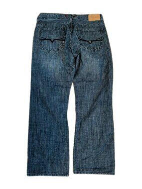 Guess Jeans Mens Blue Dark Wash Denim Rowland Relaxed 34x28 Loose Baggy Casual
